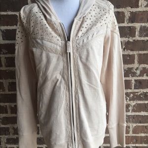 Anthropologie Feather Bone Hooded Lace Jacket